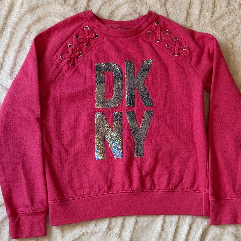 DKNY Fuchsia Sweatshirt with Sparkle Logo